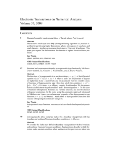 Electronic Transactions on Numerical Analysis Volume 35, 2009 Contents