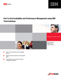 Front cover End-To-End Availability and Performance Management using IBM Tivoli Solutions