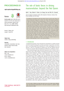 The role of biotic forces in driving rspb.royalsocietypublishing.org