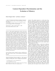 Context-Dependent Discrimination and the Evolution of Mimicry Øistein Haugsten Holen