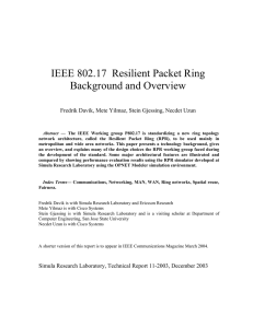 IEEE 802.17  Resilient Packet Ring Background and Overview