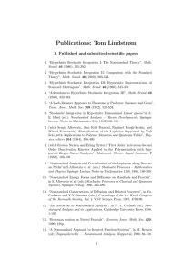 Publications: Tom Lindstrøm 1. Published and submitted scientific papers