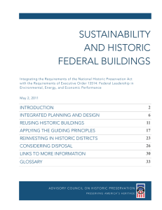 SUSTAINABILITY AND HISTORIC FEDERAL BUILDINGS