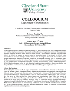 COLLOQUIUM Department of Mathematics