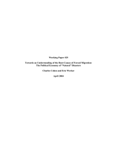 Working Paper #25 The Political Economy of “Natural” Disasters