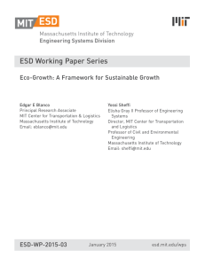 ESD Working Paper Series Eco-Growth: A Framework for Sustainable Growth