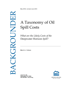 BACKGROUNDER  A Taxonomy of Oil Spill Costs