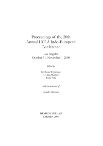 Proceedings of  the 20th Annual UCLA Indo-European Conference Los Angeles