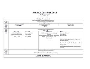NIK-NOKOBIT-NISK 2014 foreløpig program  Mandag 17. november