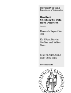 Deadlock Checking by Data Race Detection Research Report No.