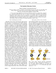 The Smallest Molecular Switch Eldon G. Emberly and George Kirczenow