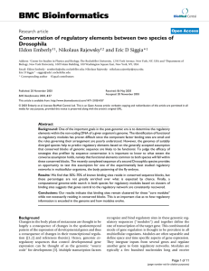BMC Bioinformatics Conservation of regulatory elements between two species of Drosophila Eldon Emberly