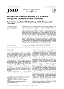 Flexibility of a-Helices: Results of a Statistical Chao Tang*