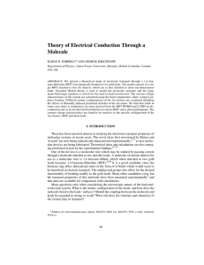 Theory of Electrical Conduction Through a Molecule ELDON G. EMBERLY AND GEORGE KIRCZENOW