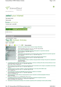 Page 1 of 2 ScienceDirect TOP25 Hottest Articles April - June 2007