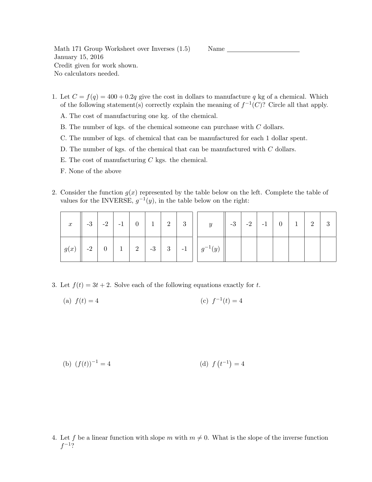 1 5 practice worksheet homework inverses