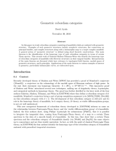 Geometric cobordism categories David Ayala November 30, 2010