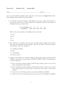 Exam II-A Statistics 216 Spring 2005 Name