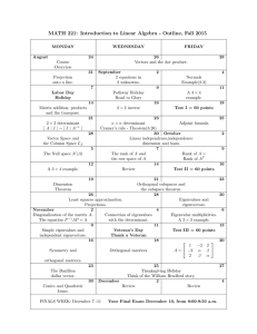 MATH 221: Introduction to Linear Algebra - Outline, Fall 2015