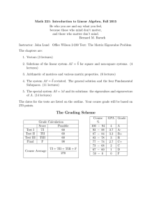 Math 221: Introduction to Linear Algebra, Fall 2015