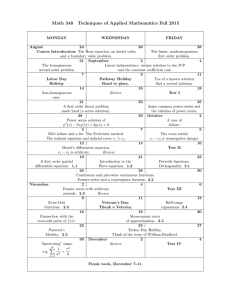 Math 348 Techniques of Applied Mathematics Fall 2015
