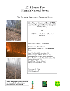 2014 Beaver Fire Klamath National Forest  Fire Behavior Assessment Summary Report