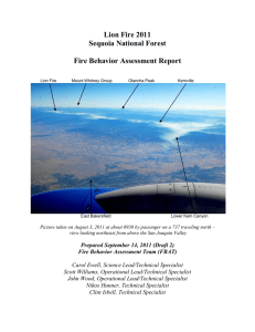 Lion Fire 2011 Sequoia National Forest  Fire Behavior Assessment Report