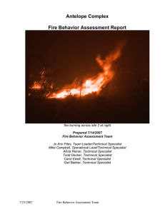 Antelope Complex  Fire Behavior Assessment Report