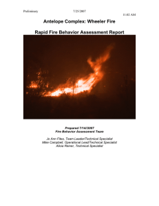 Antelope Complex: Wheeler Fire  Rapid Fire Behavior Assessment Report