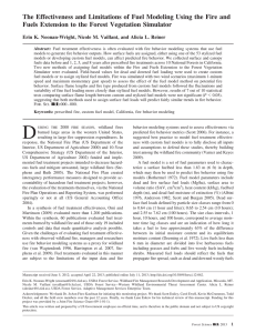 The Effectiveness and Limitations of Fuel Modeling Using the Fire... Fuels Extension to the Forest Vegetation Simulator
