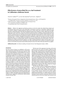 Effectiveness of prescribed fire as a fuel treatment Nicole M. Vaillant