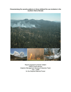 Characterizing fire severity patterns in three wildland fire use incidents in... southern Sierra Nevada