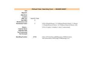 Pit/Vault Toilet  Data Entry Form  --  HEADER...