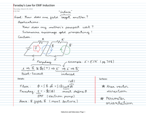 Faraday's Law for EMF Induction Details: Surfaces: Thursday, March 29, 2012