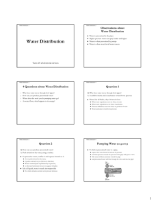 Water Distribution Observations about