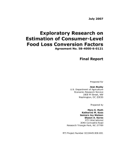 Exploratory Research on Estimation of Consumer-Level Food Loss Conversion Factors Final Report