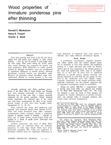 Wood properties of immature ponderosa pine after Donald C. Markstrom