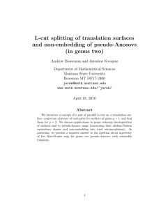 L-cut splitting of translation surfaces and non-embedding of pseudo-Anosovs (in genus two)