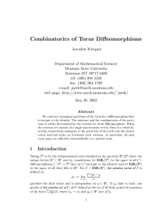 Combinatorics of Torus Dieomorphisms