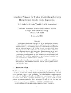 Homotopy Classes for Stable Connections between Hamiltonian Saddle-Focus Equilibria