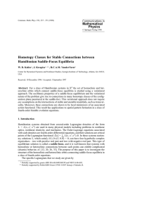 Homotopy Classes for Stable Connections between Hamiltonian Saddle-Focus Equilibria Mathematical Physics