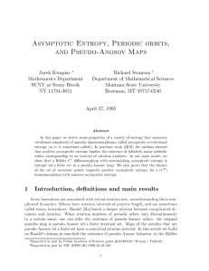 Asymptotic Entropy, Periodic orbits, and Pseudo-Anosov Maps