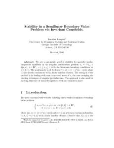 Stability in a Semilinear Boundary Value Problem via Invariant Coneelds.