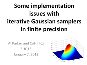 Some implementation issues with iterative Gaussian samplers in finite precision