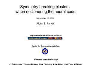 Symmetry breaking clusters when deciphering the neural code Albert E. Parker