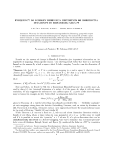 FREQUENCY OF SOBOLEV DIMENSION DISTORTION OF HORIZONTAL SUBGROUPS IN HEISENBERG GROUPS