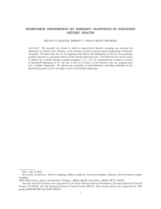 DIMENSION DISTORTION BY SOBOLEV MAPPINGS IN FOLIATED METRIC SPACES