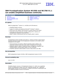 IBM PureApplication System W1500 and W1700 V1.1