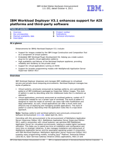 IBM Workload Deployer V3.1 enhances support for AIX