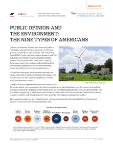 PUBLIC OPINION AND THE ENVIRONMENT: THE NINE TYPES OF AMERICANS